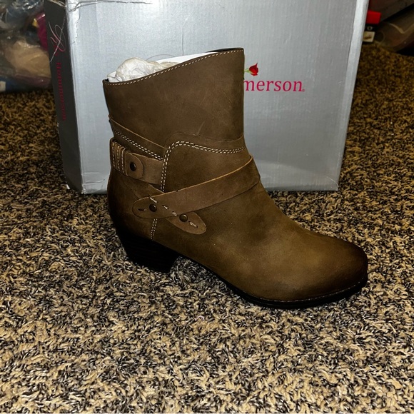 Ros Hommerson Khaki Brittany Leather Boot Moisturize Wicking Lining Size 6 NEW - Picture 2 of 5